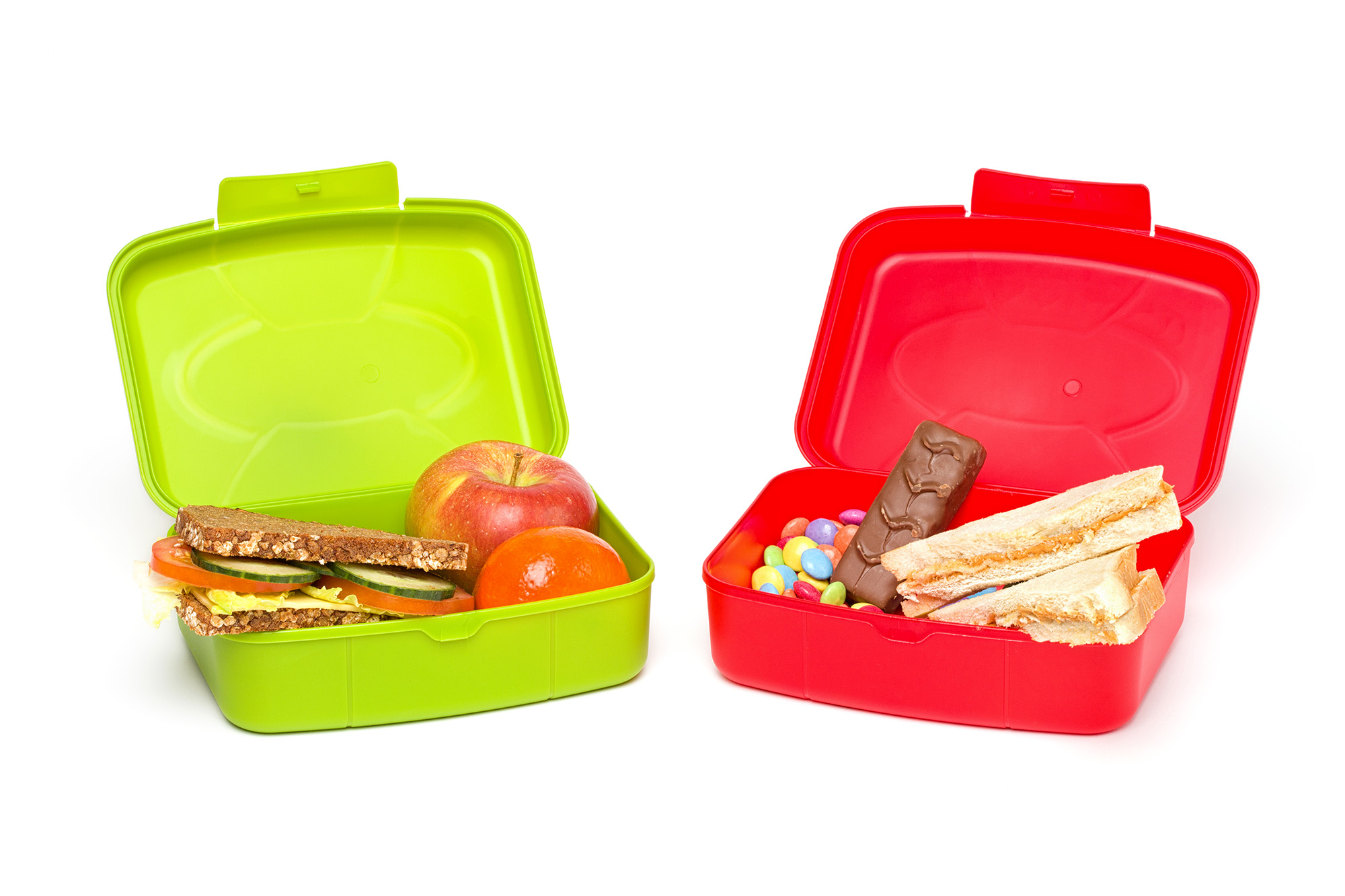 Healthy And Unhealthy School Lunch Box